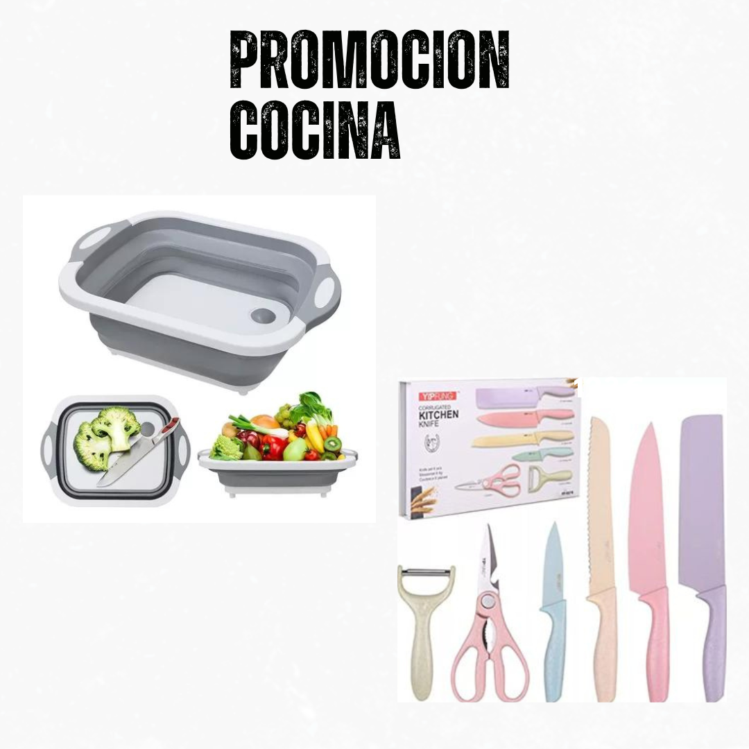 Combo Cocina Cuchillos Tabla Picar